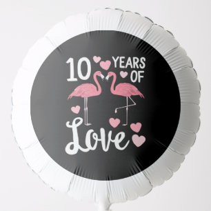 10 Years Of Matching Anniversary Flamingo Couple Balloon