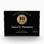 10 years of service award Gold Seal custom logo<br><div class="desc">Celebrate an employee's exceptional 10 years of dedicated service with our Employee 10 Years of Service Gold Seal Custom Logo Black Acrylic Award. This elegant and customizable trophy-style acrylic block is the perfect way to recognize their significant milestone and convey your appreciation. The award features a sleek black and gold...</div>