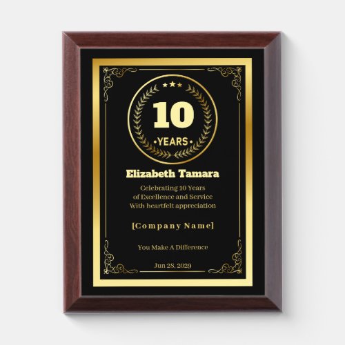 10 Years of Service – Custom Appreciation Gift