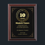 10 Years of Service – Custom Appreciation Gift Award Plaque<br><div class="desc">Celebrate a decade of dedication with this elegant 10 Years of Service gift. This personalized design honors employees, managers, or team members for their loyalty, exceptional performance, and significant contributions. Customize with the recipient’s name, company name, service years, date, and a meaningful message to create a lasting token of appreciation....</div>