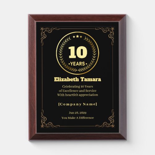 10 Years of Service – Custom Appreciation Gift