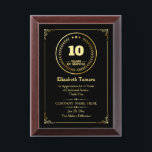 10 Years of Service | Employee Appreciation Award Plaque<br><div class="desc">Celebrate dedication and commitment with this elegant plaque to honor 10 years of service. Perfect for recognizing employee milestones,  this award can be personalized with the recipient's name,  the company name,  a date,  and a heartfelt message. It’s a meaningful way to show appreciation and inspire continued excellence.</div>