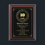 10 Years of Service | Employee Appreciation Award Plaque<br><div class="desc">Celebrate dedication and commitment with this elegant plaque to honor 10 years of service. Perfect for recognizing employee milestones,  this award can be personalized with the recipient's name,  the company name,  a date,  and a heartfelt message. It’s a meaningful way to show appreciation and inspire continued excellence.</div>
