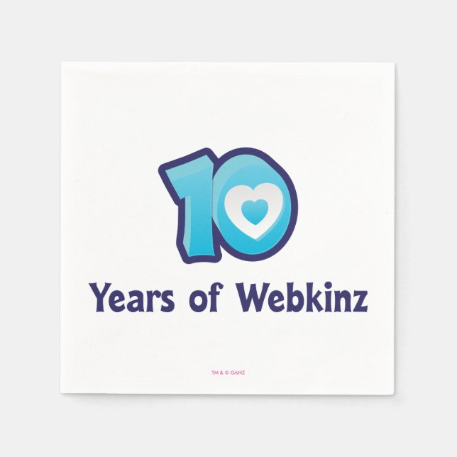 10 Years of Webkinz Logo Paper Napkins (Front)