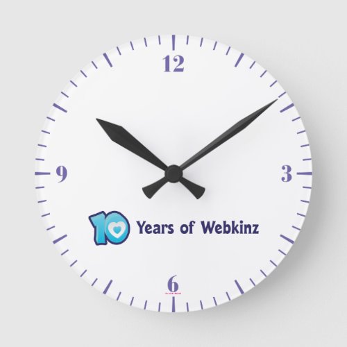 10 Years of Webkinz Logo Round Clock
