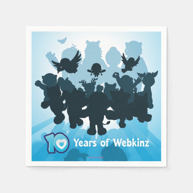 10 Years of Webkinz Silhouette Napkins (Front)