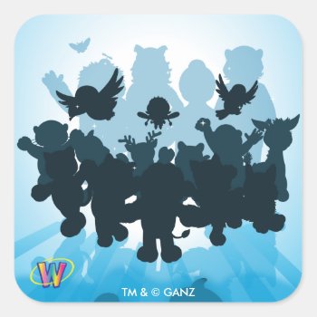 10 Years Of Webkinz Silhouette Square Sticker by webkinz at Zazzle
