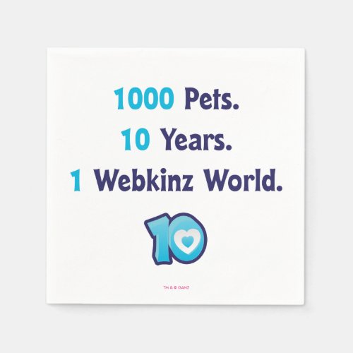10 Years of Webkinz Stats Napkins