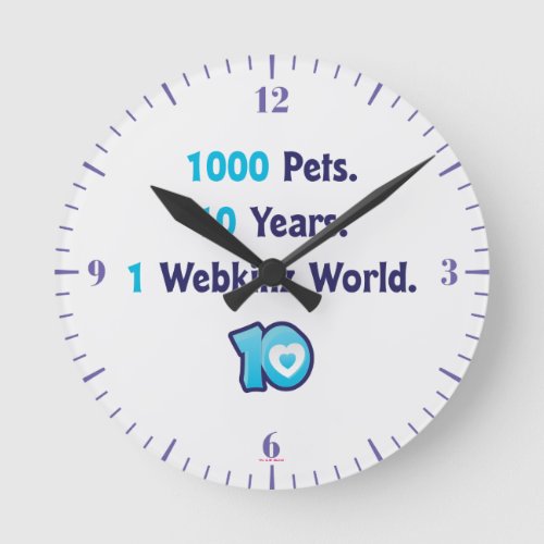 10 Years of Webkinz Stats Round Clock