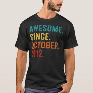 10 Years Old 10th Bday Boys Awesome Since October T-Shirt