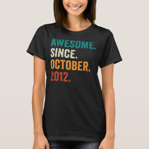 10 Years Old 10th Birthday Awesome Since October T-Shirt