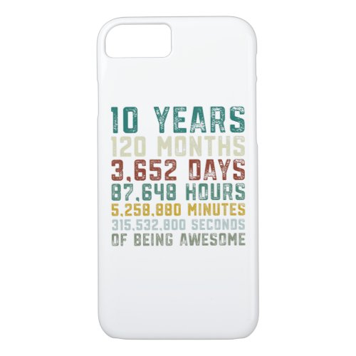 10 Years Old 10th Birthday Boy Girl Anniversary iPhone 87 Case