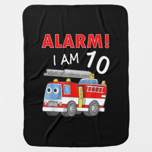 10 Years Old 10th Birthday Boy Girl Firefighter Baby Blanket