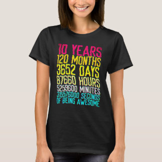 10 Years Old 10th Birthday Vintage Retro 120 Month T-Shirt