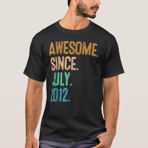 10 Years Old Awesome Since July 2012 10th Birthda T-Shirt