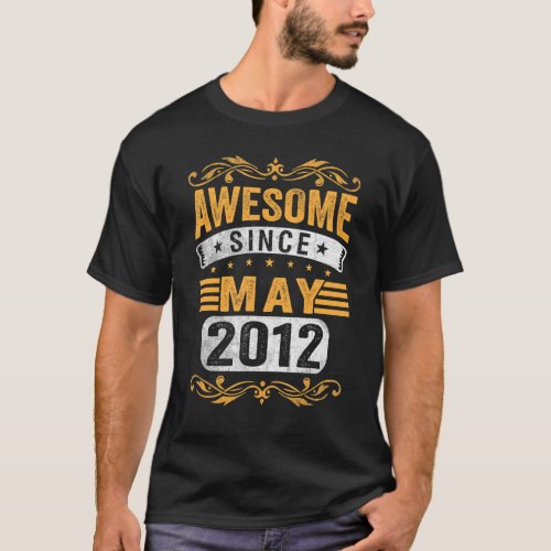 10 Years Old Awesome Since May 2012 10th Birthday T_Shirt
