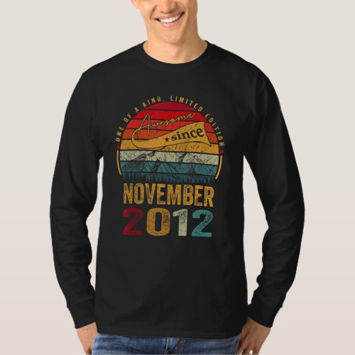 10 Years Old  Awesome Since November 2012 10th Bir T_Shirt