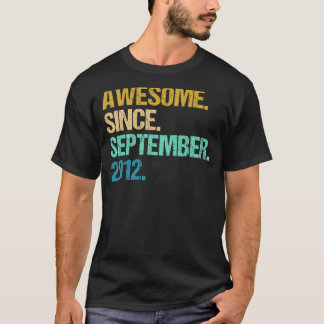 10 Years Old Awesome Since September 2012 10th 9 T-Shirt