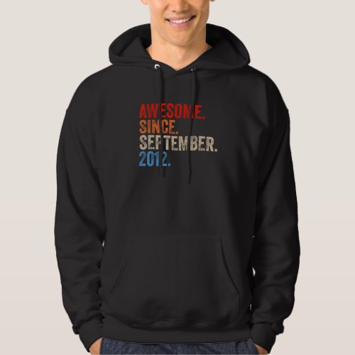 10 Years Old  Awesome Since September 2012 10th Bi Hoodie