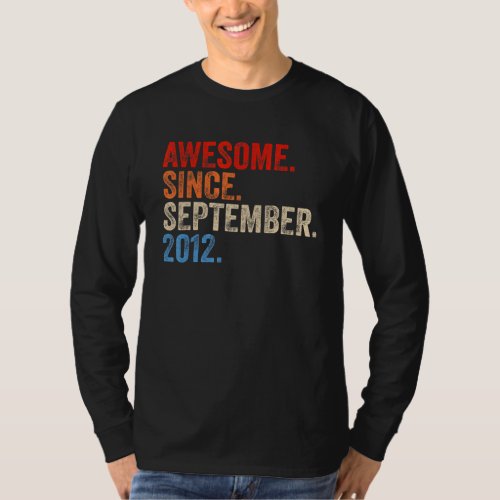 10 Years Old  Awesome Since September 2012 10th Bi T_Shirt