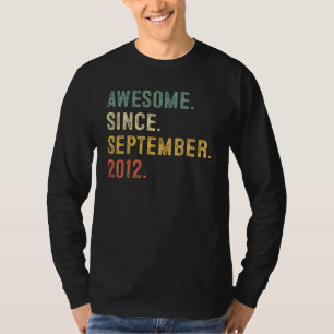 10 Years Old Awesome Since September 2012 10th Bi T-Shirt