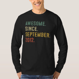 10 Years Old Awesome Since September 2012 10th Bi T-Shirt
