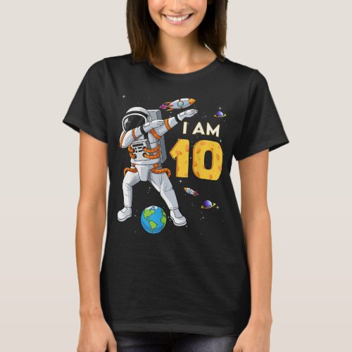 10 Years Old Birthday Boy Astronaut Space 10th B D T_Shirt