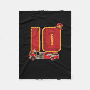 10 Years Old Birthday Boy Gifts Firefighter Fleece Blanket