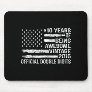10 years old birthday double digits 10th birthday mouse pad