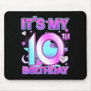 10 Years Old Birthday Kp Kids 10th Birthday Girls Mouse Pad
