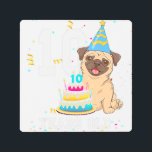 10 Years Old Birthday Pug Dog Lover Party Kids Boy Metal Print<br><div class="desc">10 Years Old Birthday Pug Dog Lover Party Kids Boys Girls</div>