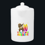 10 Years Old Birthday Sloth Dabbing 10th Birthday  Teapot<br><div class="desc">10 Years Old Birthday Sloth Dabbing 10th Birthday Sloth T-Shirt</div>
