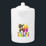 10 Years Old Birthday Sloth Dabbing 10th Birthday  Teapot<br><div class="desc">10 Years Old Birthday Sloth Dabbing 10th Birthday Sloth T-Shirt</div>