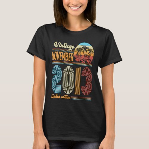 10 Years Old Birthday  Vintage November 2013 Girls T_Shirt