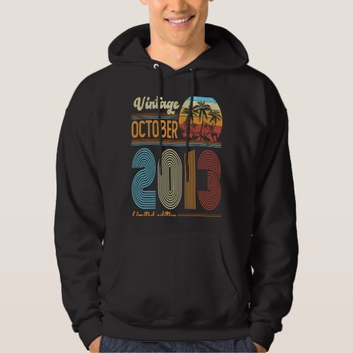 10 Years Old Birthday  Vintage October 2013 Girls  Hoodie