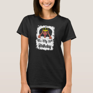 10 Years Old Black Melanin Women Girl It's My 10th T-Shirt