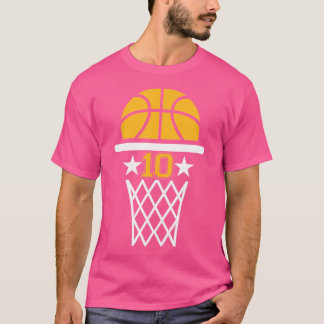 10 Years Old Boy 10Th Birthday Basketball Theme T-Shirt