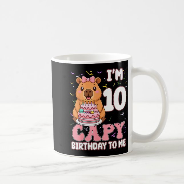 10 Years Old Capy Birthday To Me 10th Birthday Cap Coffee Mug (Right)