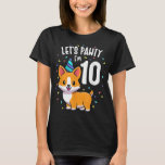 10 Years Old Corgi Dog Lover 10th Birthday Party O T-Shirt