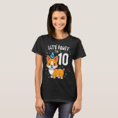 10 Years Old Corgi Dog Lover 10th Birthday Party O T-Shirt (Front Full)