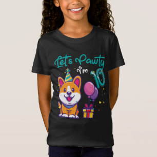 10 Years Old Corgi Dog Lover 10th Birthday T-Shirt