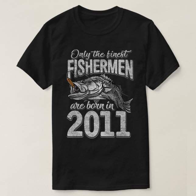 10 Years Old Fisherman Born in 2011 Fisherman 10th T-Shirt (Design Front)