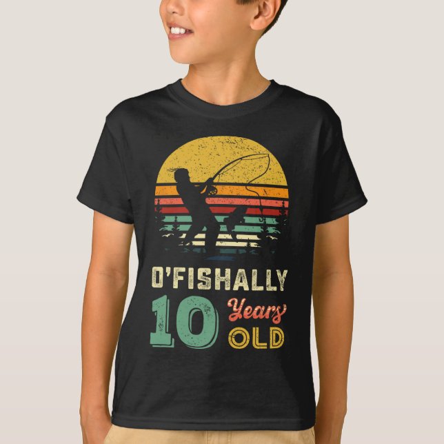 10 Years Old Fishing Gift 10 Yo Ten Year Old 10th  T-Shirt (Front)