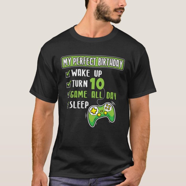 10 Years Old Gamer Boy 10Th Perfect Birthday Party T-Shirt (Front)