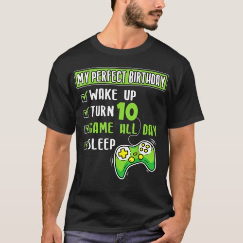 10 Years Old Gamer Boy 10th Perfect Birthday T_Shirt