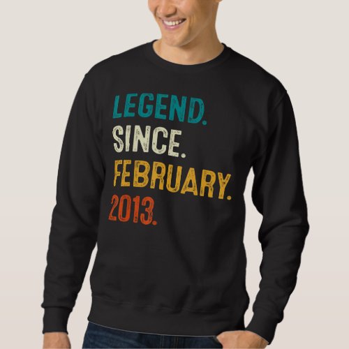 10 Years Old Gifts 10th Bday Boys Legend Since Feb Sweatshirt