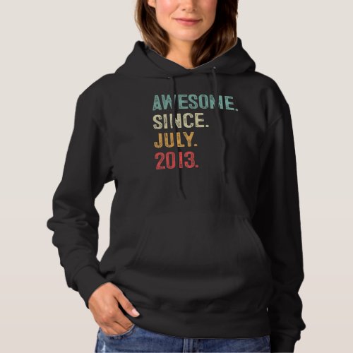 10 Years Old Gifts Awesome Since July 2013 10th Bi Hoodie