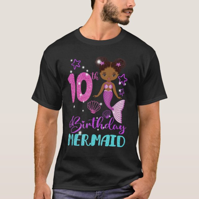 10 Years Old Gifts Birthday Girl 10th Birthday Mer T-Shirt (Front)