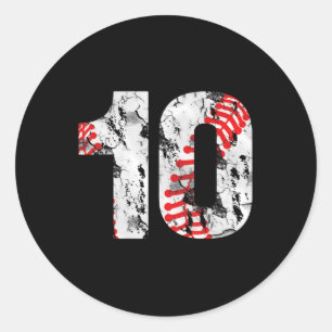 10 Years Old Gifts Number 10 Baseball 10th Birthda Classic Round Sticker