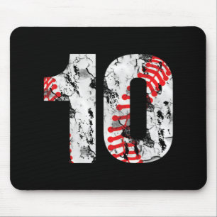 10 Years Old Gifts Number 10 Baseball 10th Birthda Mouse Pad